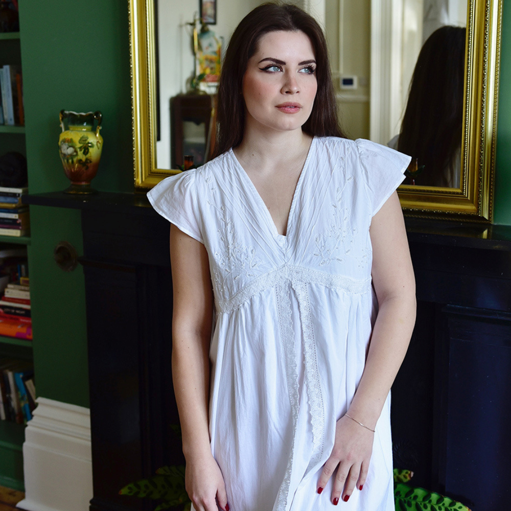 Valerie Long White Nightdress - Image 16