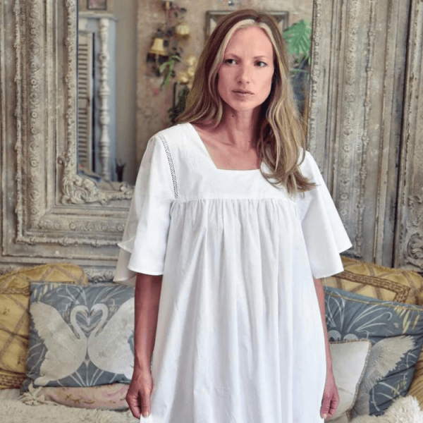 Batwing Sleeved Nightdress | Valentina 100% Quality Cotton