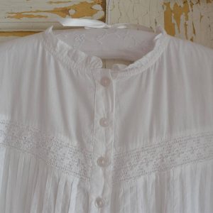White Cotton Nightie | 100% Cotton Nightdress | Lace Embellished