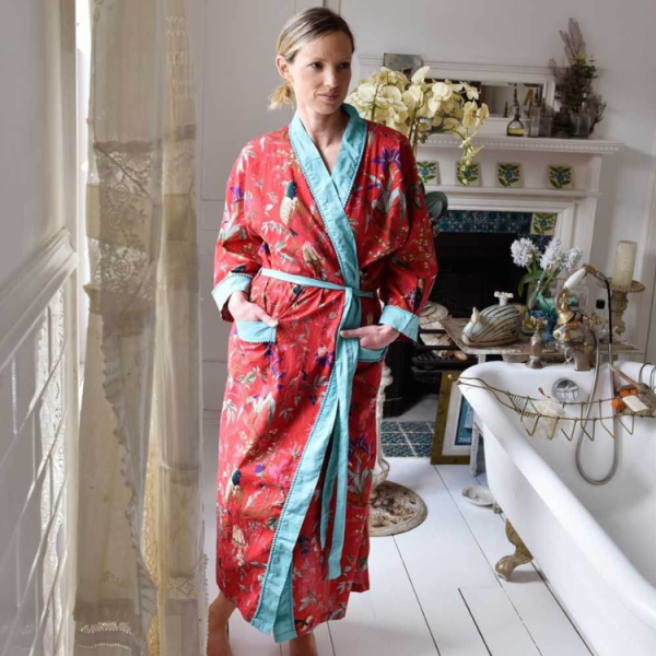 Ladies Cotton Dressing Gown 100 Cotton