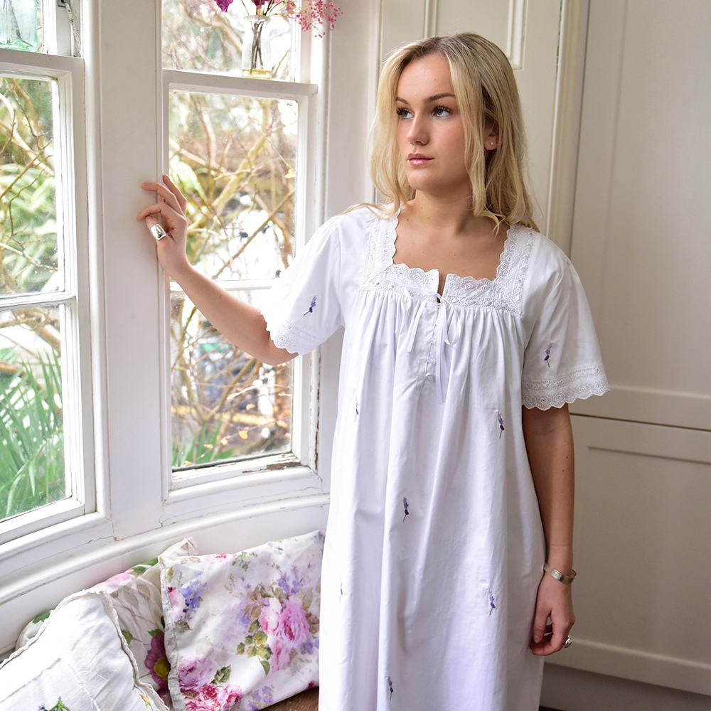 Flora Square Neck Cotton Nightdress