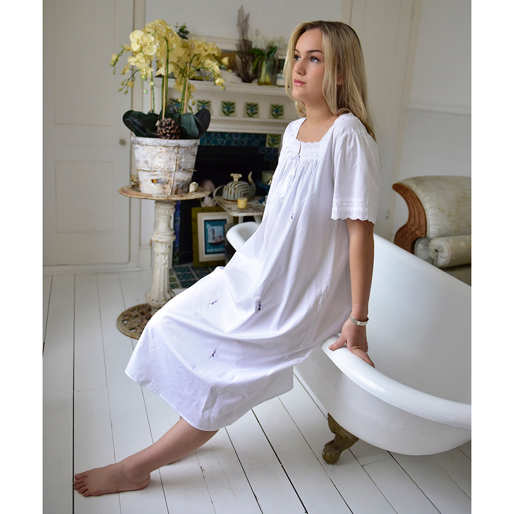 Flora Square Neck Cotton Nightdress - Image 7